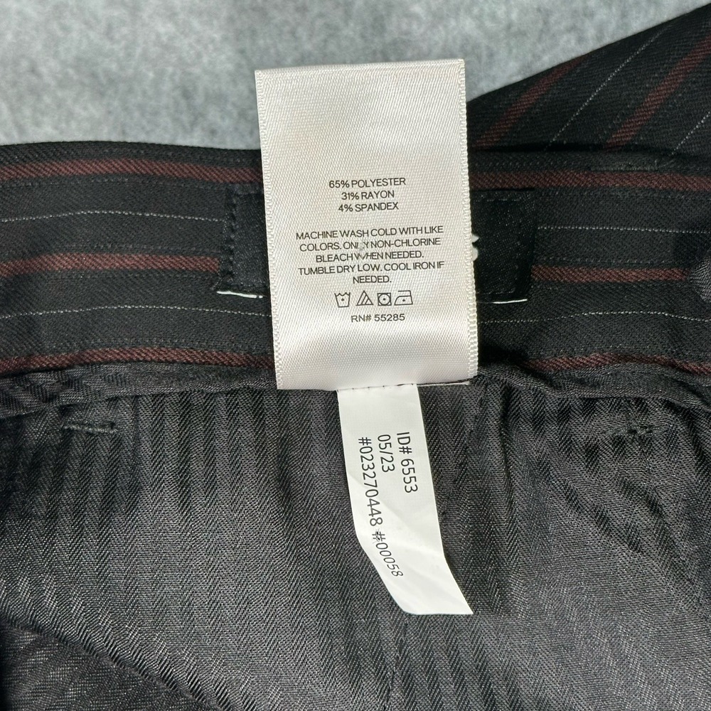 Express Slim Fit Pinstripe Mens Dress Pants 34x32(30) Black Red Stretch NWT - Picture 7 of 9
